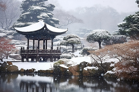 户外旅游季背景图片_首尔的冬天