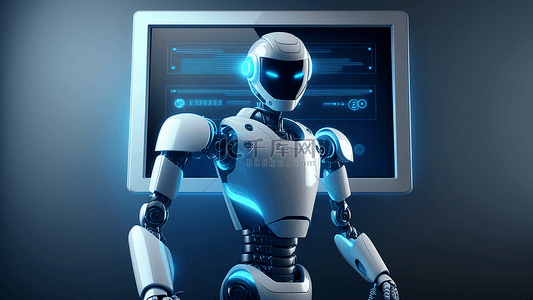 机械金属质感背景图片_机器人白色质感未来机械人