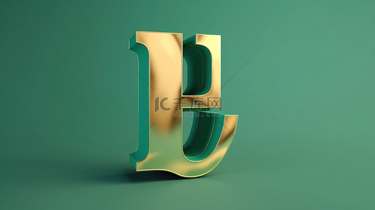 小写字母h背景图片_福尔图纳金“h”小写，背景为 3d 渲染的潮水绿色时尚字体样式符号