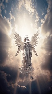 天使雕像天国天堂之路广告背景