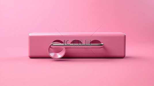 柔和的粉红色背景上的时尚搜索栏是 3d 中的现代网络搜索理念