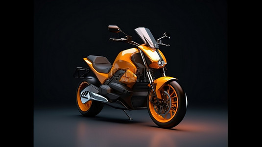 运动骑背景图片_透明背景下摩托车的 3D 渲染插图