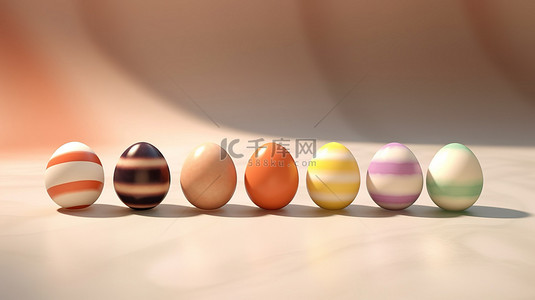 为节日促销而呈现的节日 3D 复活节彩蛋