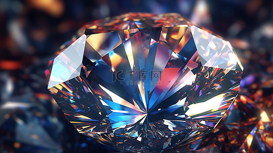 几何晶体背景背景图片_带有钻石晶体的特写腐蚀性纹理背景的 3D 渲染