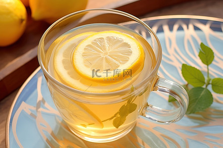 柠檬蜂蜜茶背景图片_柠檬茶加蜂蜜和柠檬片