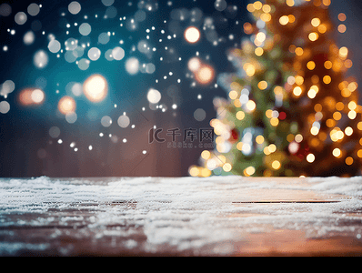 新年挂件背景图片_圣诞树灯光光晕新年节日广告背景