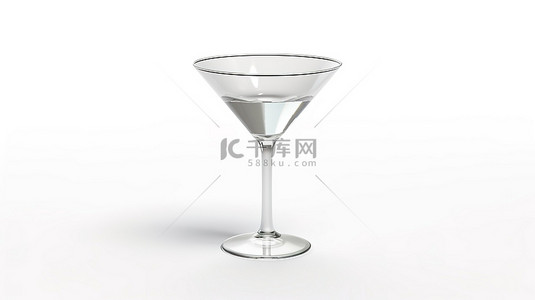 提酒背景图片_透明的鸡尾酒杯，没有从侧面看到的内容，隔离在通过 3D 渲染创建的白色背景上