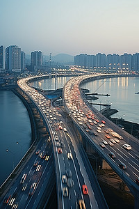 国潮山东背景图片_经山东河的首尔路