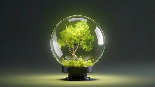 科技方案背景图片_用于环境保护的生态友好能源图标的 3d 插图