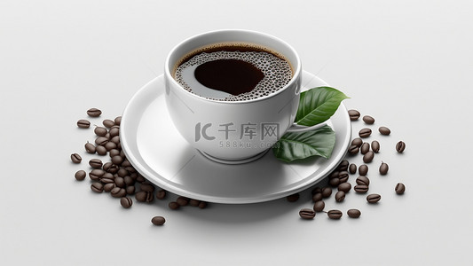 咖啡叶子咖啡豆背景