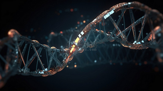 3d 渲染 DNA 结构概念数字插图