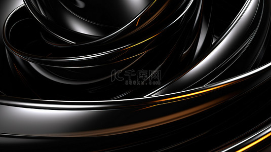 生气背景图片_光滑的螺旋式黑暗抽象插图的 3D 渲染