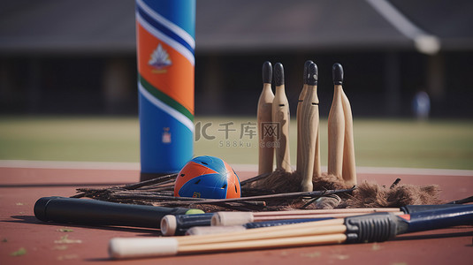 纳米比亚 vs 荷兰 一场动态 3D 板球比赛，配有锦标赛装备和充足的复制空间