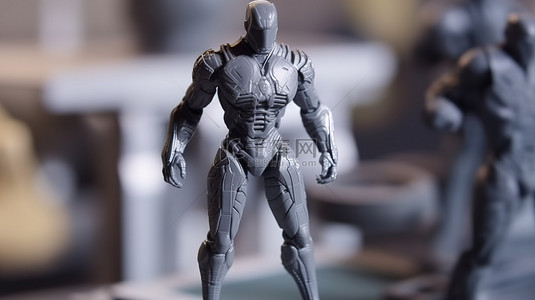 灰色塑料 3D 打印模型