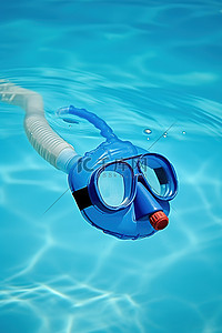 潜水背景背景图片_带有潜水面罩的蓝色漂浮物