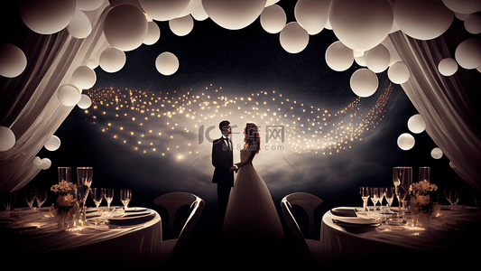 装饰婚礼背景图片_婚礼餐桌气球背景