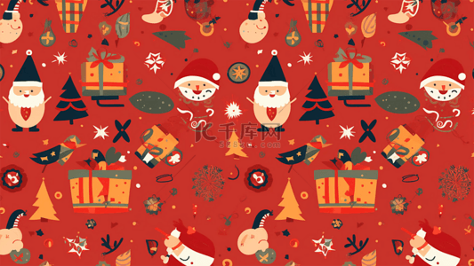 圣诞树雪花的背景图片_圣诞节红色精美雪花小礼物