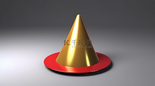 微软标志背景图片_巫师帽的图标 3D 在红板上以金色呈现社交媒体符号