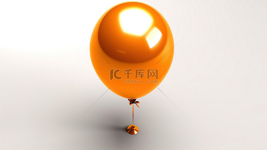 充满活力的橙色色调的 3d 气球