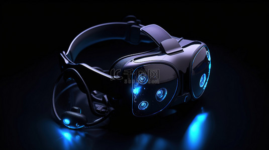 游戏世界背景图片_体验 Metaverse 3d 虚拟现实耳机和游戏控制器