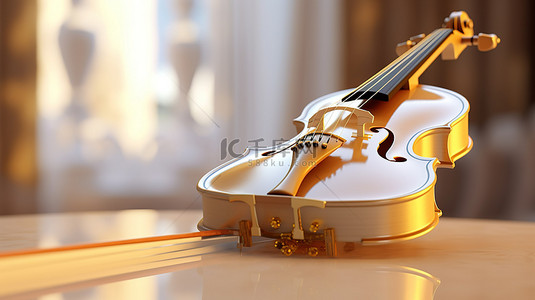 中小学校长论坛背景图片_3D 渲染中小提琴的内部视图