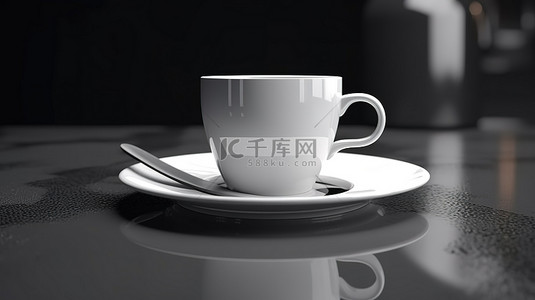 拿铁茶背景图片_3d 渲染中的孤立咖啡杯模型