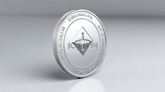 银币背景背景图片_干净的白色背景上 binance 或 bnb 加密货币银币的异想天开的 3d 渲染