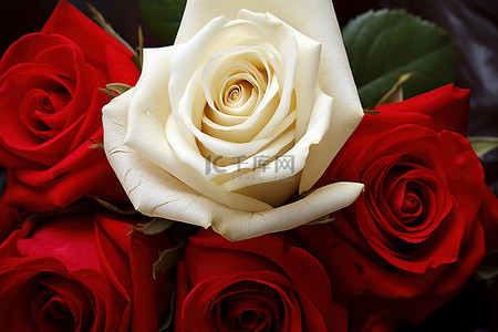 白玫瑰配红玫瑰