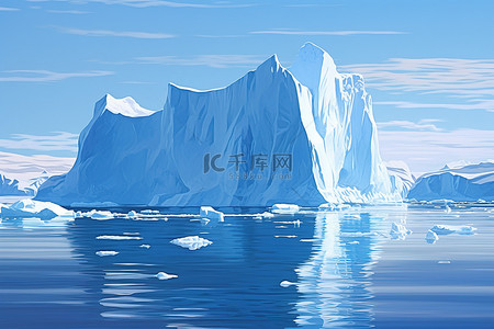 大海边背景图片_海边的大冰山
