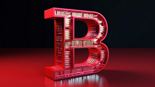 巴哈马货币符号红色巴哈马元的 3D 渲染