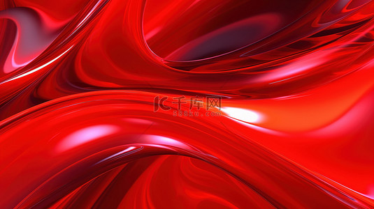 充满活力的深红色照明 3D 概念艺术数字渲染