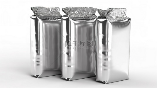 银箔背景图片_用于包装 3D 图形设计的时尚银箔包装