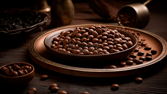 甜品背景图片_甜品巧克力豆棕色质感背景