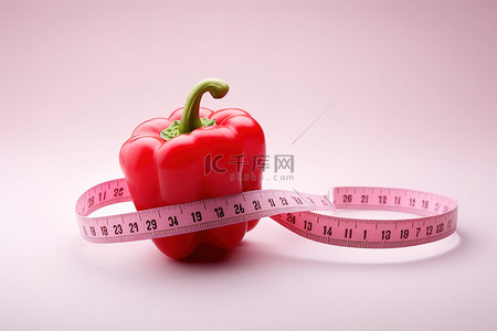红辣椒与卷尺的食物图像
