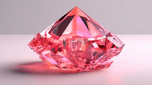 粉红色时尚背景背景图片_公主粉红碧玺宝石的 3d 渲染