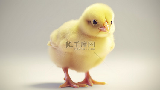 伤心的小鸡背景图片_毛茸茸的黄色小鸡的三维描绘