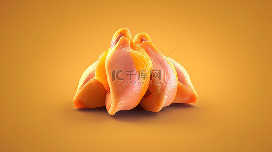 菜单设计背景图片_多汁鸡肉的插图 3D 设计