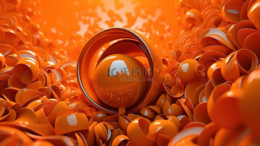 橙色浪漫背景图片_浪漫的橙色排版令人惊叹的 3D 渲染抽象插图