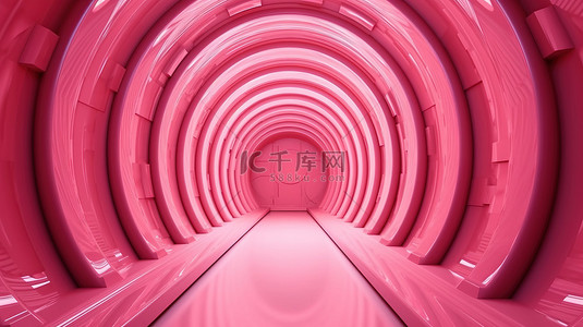 螺旋分子式背景图片_圆形单色隧道的特写 3D 插图