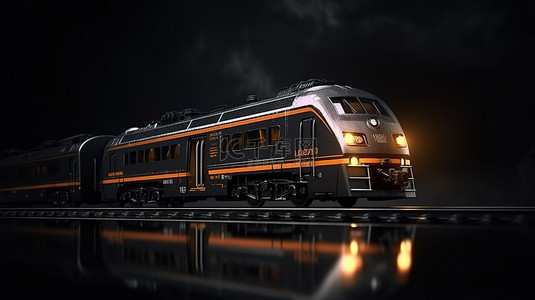列车人背景图片_神秘黑暗背景下火车的 3D 渲染