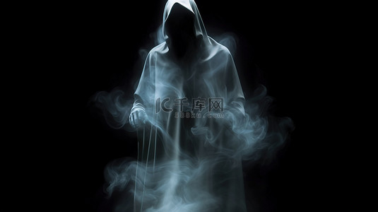 黑暗中的幽灵 3d 渲染的世界末日地狱的怪异图像