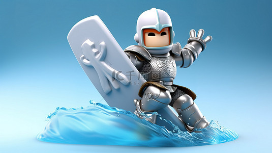 3d动画人物背景图片_骑士乘风破浪的幽默3D动画