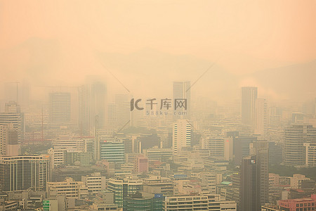 污染严重城市背景图片_首尔正在经历严重的污染，主要是污染造成的