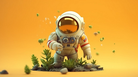 g国家公祭日背景图片_搞笑的宇航员 3D 渲染