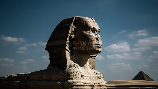 埃及背景图片_狮身人面像雕像地标背景