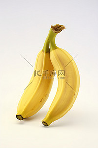 剥香蕉背景图片_白色表面上的年轻香蕉