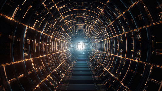蓝色魔法球背景图片_以 3d 呈现的基于空间的抽象能量隧道