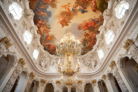安吉背景图片_奥地利维也纳圣约阿希姆和安吉拉殿下的天花板