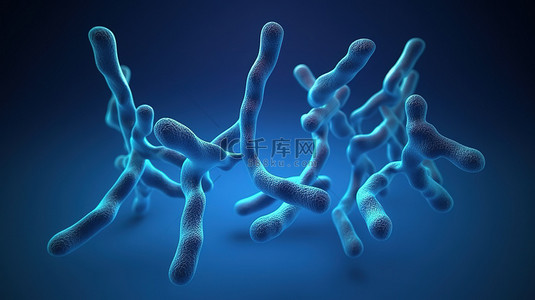 蓝色染色体 3d 说明的科学概念