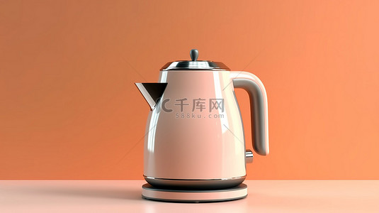 茶壶西式茶壶背景图片_适合您家的简约电热水壶的时尚 3D 渲染